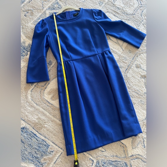 J.Crew Royal Blue Preppy Dress - Size 2 - 3/4 Sleeves, Knee Length - Picture 8 of 9